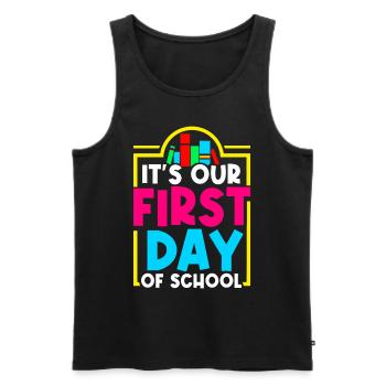 Es Ist Unser Erster Schultag Schulstart Schule - Männer Premium Bio Tank Top - Schwarz - Vorne - AI Model Male 178 light (178cm)