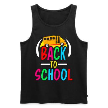 Back to School Back to School Back to School Teachers - Men's Premium Organic Tank Top - black - Front - AI Model Male 178 light (178cm)