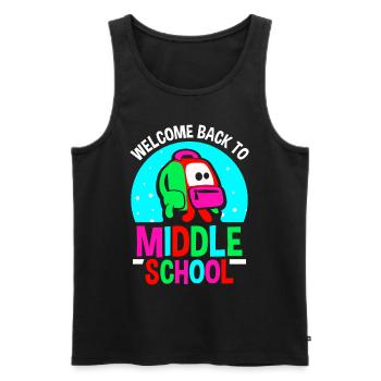Willkommen Zurück In Der Mittelschule Schulstart - Männer Premium Bio Tank Top - Schwarz - Vorne - AI Model Male 178 light (178cm)
