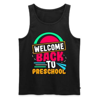 Welcome Back to Preschool Back to School - Men's Premium Organic Tank Top - black - Front - AI Model Male 178 light (178cm)