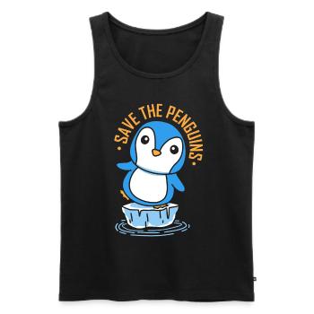 Rettet Die Pinguine Süß Pinguin Tier Liebhaber - Männer Premium Bio Tank Top - Schwarz - Vorne - AI Model Male 178 light (178cm)