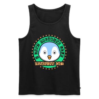 I love penguins just ok cute animal penguin - Men's Premium Organic Tank Top - black - Front - Michal (187cm)