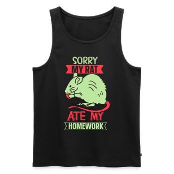 Meine Ratte Hat Meine Hausaufgaben Gefressen Tier - Männer Premium Bio Tank Top - Schwarz - Vorne - AI Model Male 178 light (178cm)