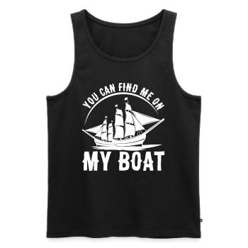 Vous pouvez me trouver sur mon bateau en bateau - Débardeur bio Premium Homme - noir - Devant - Michal (187cm)