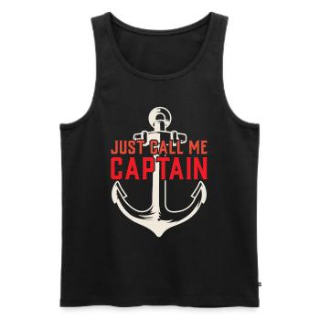 Just call me Captain Ship Boating - Men's Premium Organic Tank Top - black - Front - Michal (187cm)