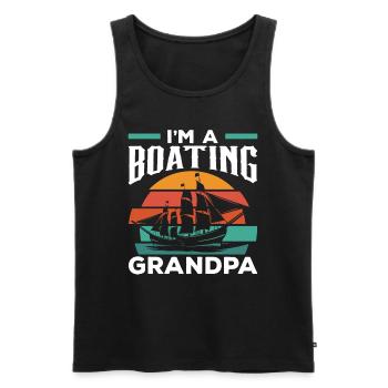 I am a boating grandpa boating boat - Men's Premium Organic Tank Top - black - Front - Michal (187cm)