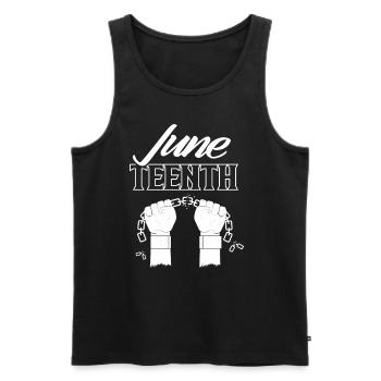 Juneteenth Black African American Africa 1865 - Débardeur bio Premium Homme - noir - Devant - Michal (187cm)