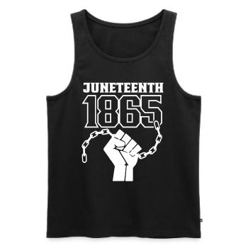 Juneteenth 1865 Africa African American Black - Men's Premium Organic Tank Top - black - Front - AI Model Male 178 light (178cm)