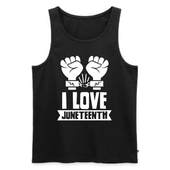 J’adore le Juneteenth Black African American - Débardeur bio Premium Homme - noir - Devant - Michal (187cm)