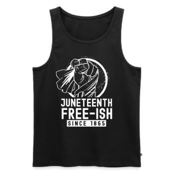 Juneteenth Free-ish depuis 1865 Afrique noire - Débardeur bio Premium Homme - noir - Devant - Michal (187cm)