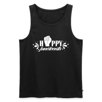 Cheerful Juneteenth African American Black 1865 - Men's Premium Organic Tank Top - black - Front - AI Model Male 178 light (178cm)