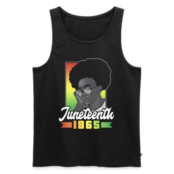 Juneteenth 1865 African American Black Africa - Men's Premium Organic Tank Top - black - Front - AI Model Male 178 light (178cm)