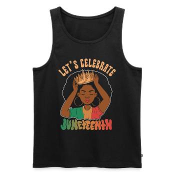 Célébrons le Juneteenth Black African American - Débardeur bio Premium Homme - noir - Devant - Michal (187cm)