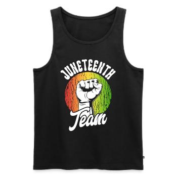 Juneteenth Team African American 1865 Black - Men's Premium Organic Tank Top - black - Front - Michal (187cm)