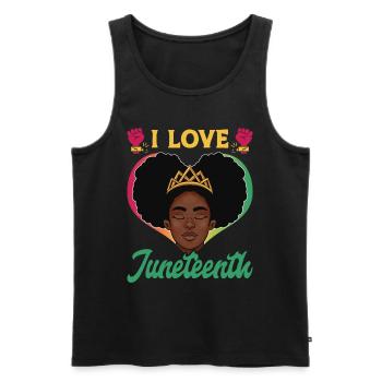 J’adore le Juneteenth Black African American - Débardeur bio Premium Homme - noir - Devant - Michal (187cm)