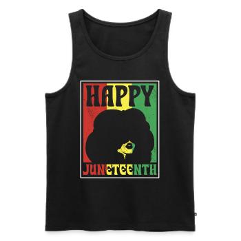 Cheerful Juneteenth African American 1865 Black - Men's Premium Organic Tank Top - black - Front - Michal (187cm)