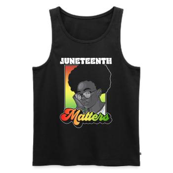 Juneteenth Matters African American Black 1865 - Men's Premium Organic Tank Top - black - Front - Michal (187cm)