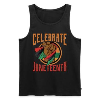 Célèbre le Juneteenth African American Black 1865 - Débardeur bio Premium Homme - noir - Devant - Michal (187cm)