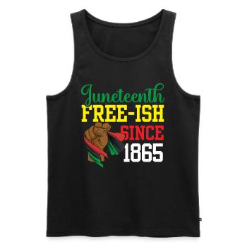 Juneteenth Free Ish depuis 1865 Afrique noire - Débardeur bio Premium Homme - noir - Devant - Michal (187cm)