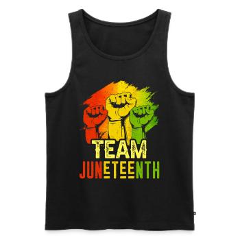 Équipe Juneteenth Black African American 1865 - Débardeur bio Premium Homme - noir - Devant - Michal (187cm)