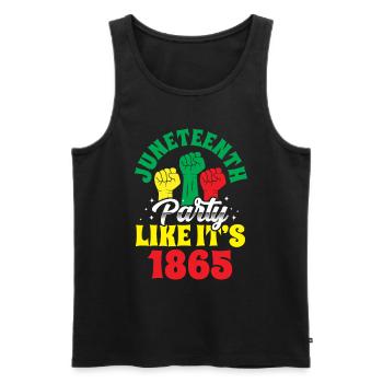 Juneteenth celebrate like in 1865 Black Africa - Men's Premium Organic Tank Top - black - Front - AI Model Male 178 light (178cm)