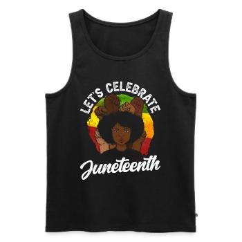 Célébrons le Juneteenth Black African American - Débardeur bio Premium Homme - noir - Devant - Michal (187cm)