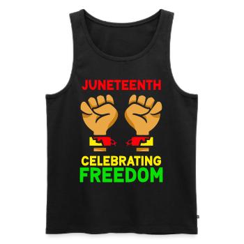 Juneteenth Feier Der Freiheit Black 1865 Afrika - Männer Premium Bio Tank Top - Schwarz - Vorne - Michal (187cm)
