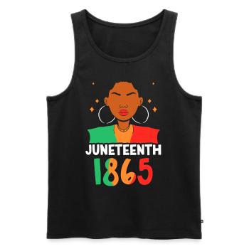 Juneteenth 1865 Africa Black African American - Men's Premium Organic Tank Top - black - Front - AI Model Male 178 light (178cm)