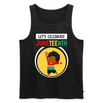 Célébrons le Juneteenth African American Black - Débardeur bio Premium Homme - noir - Devant - Michal (187cm)