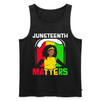Juneteenth Matters African American Black 1865 - Men's Premium Organic Tank Top - black - Front - Michal (187cm)