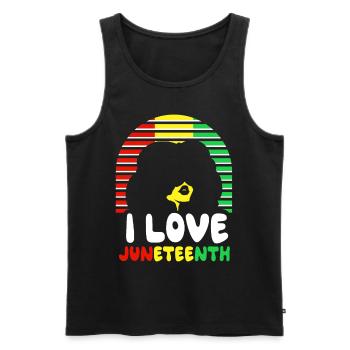 J’adore le Juneteenth Black African American - Débardeur bio Premium Homme - noir - Devant - Michal (187cm)