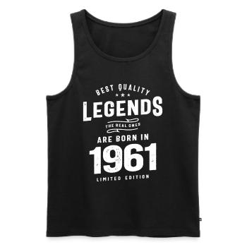 1961 Birthday 62 Years Old - Men's Premium Organic Tank Top - black - Front - Michal (187cm)