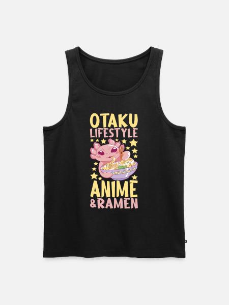 Anime Ramen Axolotl - Männer Premium Bio Tank Top - Schwarz
