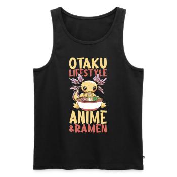 Anime Ramen Axolotl - Männer Premium Bio Tank Top - Schwarz - Vorne - Michal (187cm)