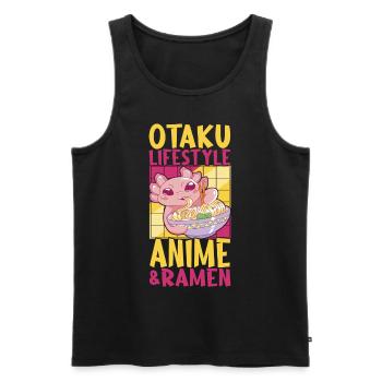 Anime Ramen Axolotl - Männer Premium Bio Tank Top - Schwarz - Vorne - Michal (187cm)