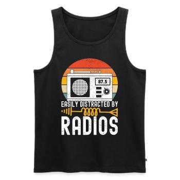 Ham Radio Ham Radio Operator - Men's Premium Organic Tank Top - black - Front - AI Model Male 178 light (178cm)