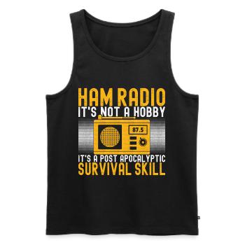Ham Radio Ham Radio Operator - Men's Premium Organic Tank Top - black - Front - AI Model Male 178 light (178cm)