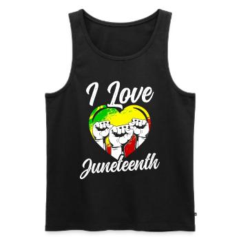 J’adore le Juneteenth Black African American - Débardeur bio Premium Homme - noir - Devant - Michal (187cm)