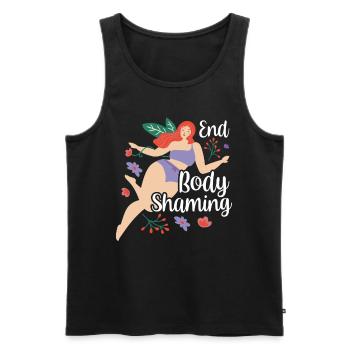 Body Shaming Beenden Bodyshaming Stoppen Ärgern - Männer Premium Bio Tank Top - Schwarz - Vorne - Michal (187cm)