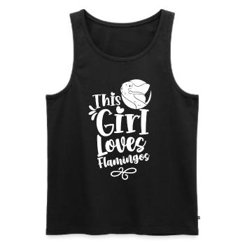 This girl loves flamingos flamingo animal cute - Men's Premium Organic Tank Top - black - Front - Michal (187cm)