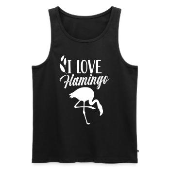 I love flamingo sayings flamingos animal cute - Men's Premium Organic Tank Top - black - Front - AI Model Male 178 light (178cm)