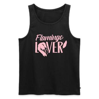 Flamingo lover animal cute flamingos sayings - Men's Premium Organic Tank Top - black - Front - AI Model Male 178 light (178cm)