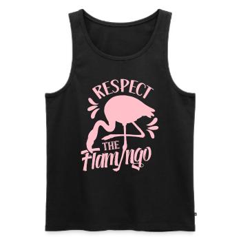 Respect the flamingo Animal Flamingos sweet - Men's Premium Organic Tank Top - black - Front - Michal (187cm)