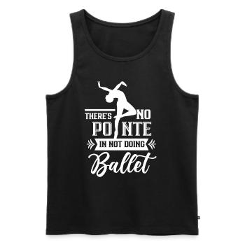 Qui ne fait pas de ballet n’a pas de punchline ballerine - Débardeur bio Premium Homme - noir - Devant - AI Model Male 178 light (178cm)