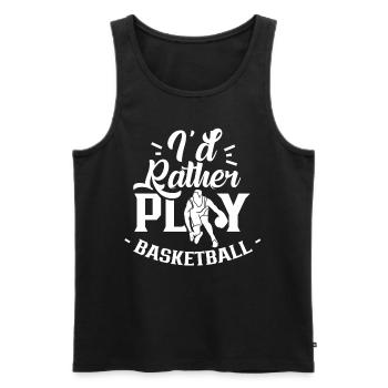 Je préfère jouer les joueurs de l’équipe de basket-ball - Débardeur bio Premium Homme - noir - Devant - Michal (187cm)