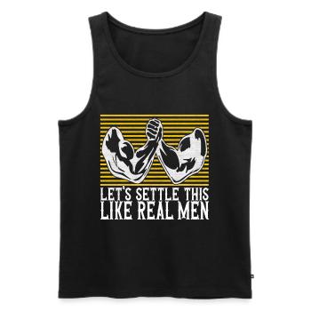 Armdrücken Armwrestling - Männer Premium Bio Tank Top - Schwarz - Vorne - Michal (187cm)