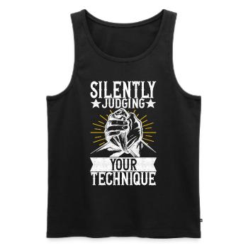 Armdrücken Armwrestling - Männer Premium Bio Tank Top - Schwarz - Vorne - Michal (187cm)
