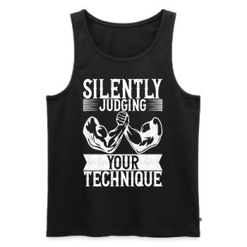 Armdrücken Armwrestling - Männer Premium Bio Tank Top - Schwarz - Vorne - Michal (187cm)
