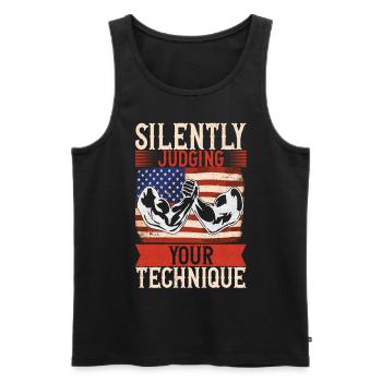 Armdrücken Armwrestling - Männer Premium Bio Tank Top - Schwarz - Vorne - Michal (187cm)