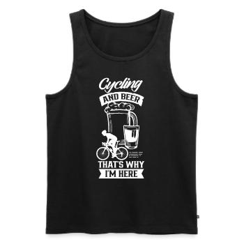 Radfahren Und Bier Deshalb Bin Ich Hier Fahrrad - Männer Premium Bio Tank Top - Schwarz - Vorne - Michal (187cm)